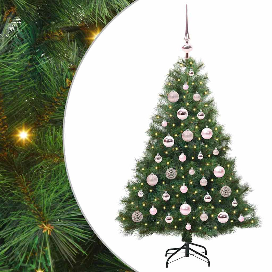 Kunstkerstboom met 150 LED met standaard Groen 120 cm PE en PVC