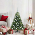 Artificial Christmas Tree with 150 LEDs with Stand Green 120 cm PE and PVC