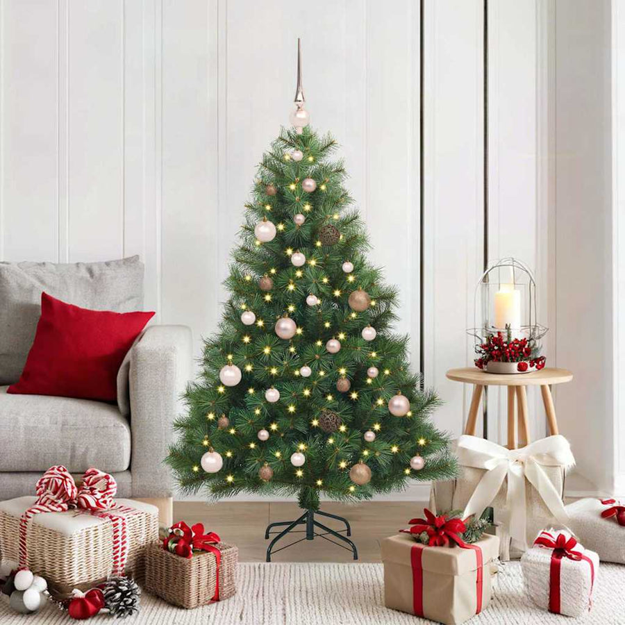 Kunstkerstboom met 150 LED met standaard Groen 150 cm PE en PVC