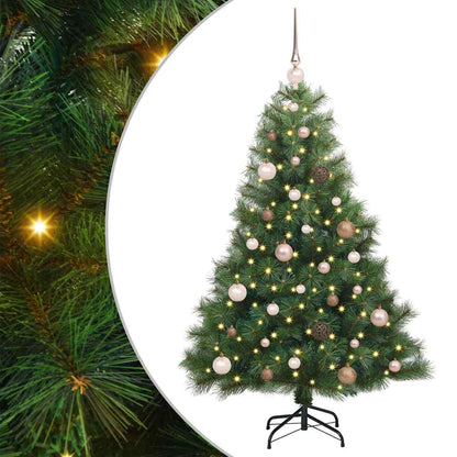 Kunstkerstboom met 150 LED met standaard Groen 150 cm PE en PVC