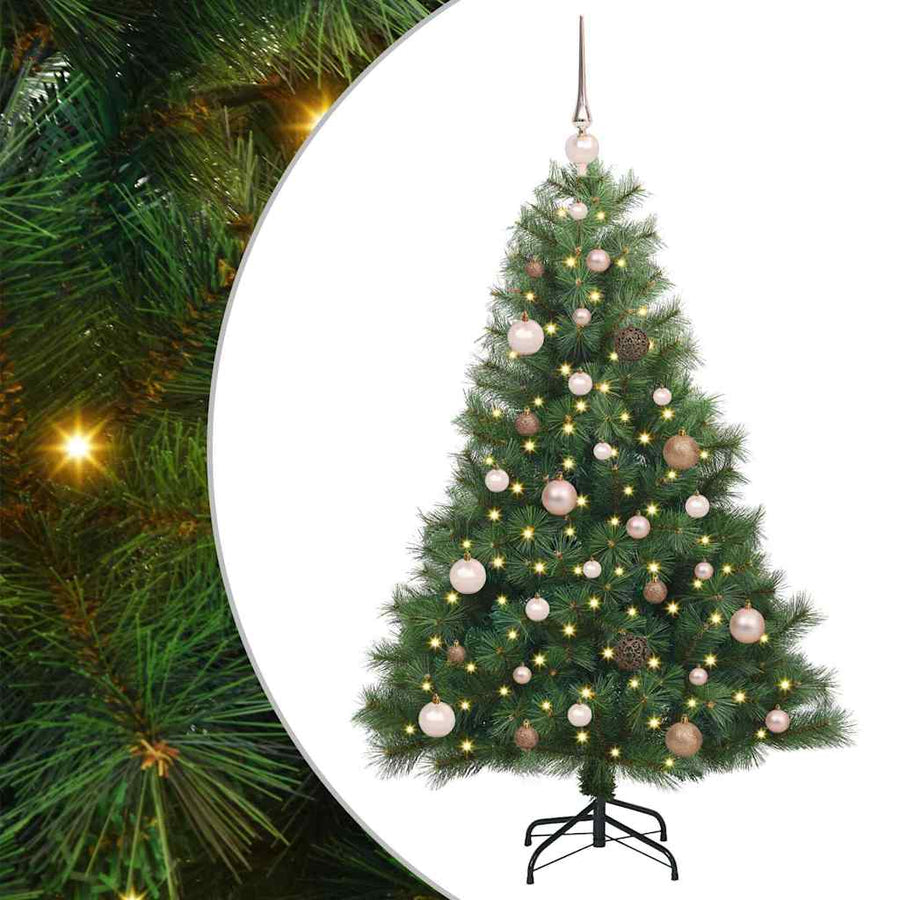 Kunstkerstboom met 150 LED met standaard Groen 150 cm PE en PVC