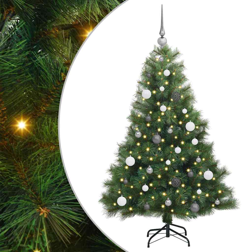 Kunstkerstboom met 150 LED met standaard Groen 150 cm PE en PVC