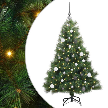 Kunstkerstboom met 150 LED met standaard Groen 150 cm PE en PVC