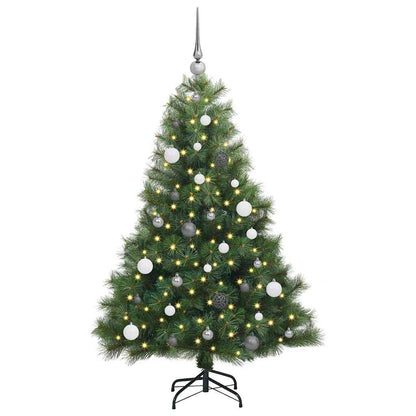 Kunstkerstboom met 150 LED met standaard Groen 150 cm PE en PVC