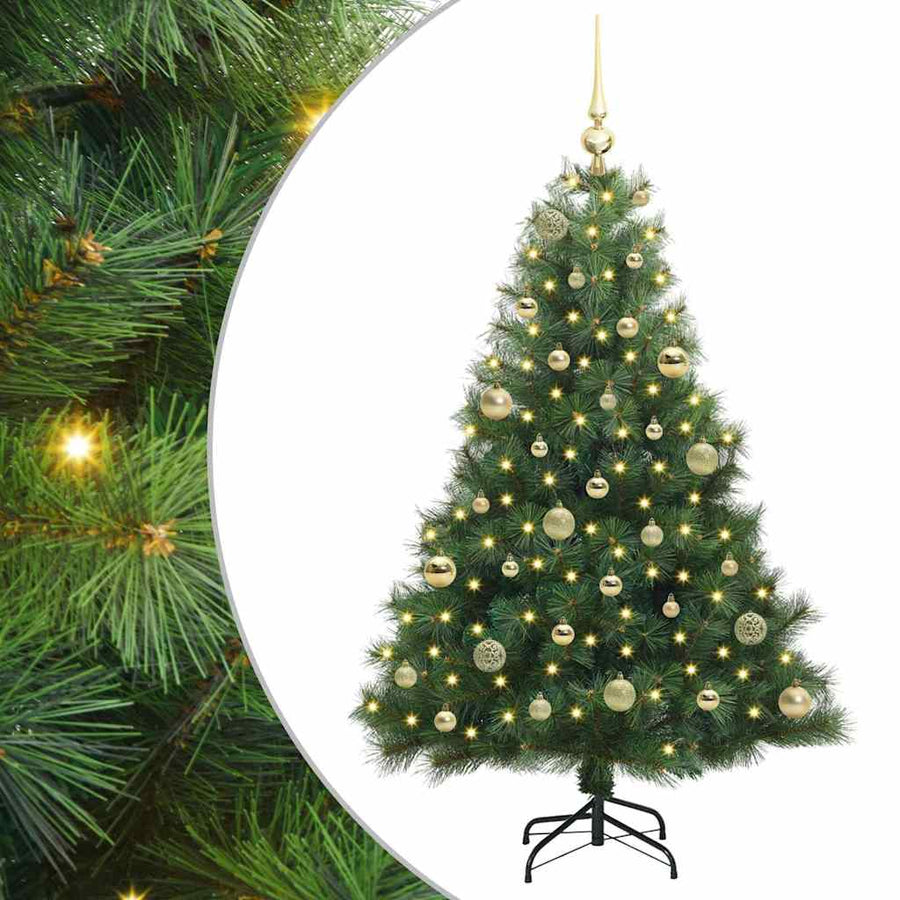 Kunstkerstboom met 150 LED met standaard Groen 150 cm PE en PVC