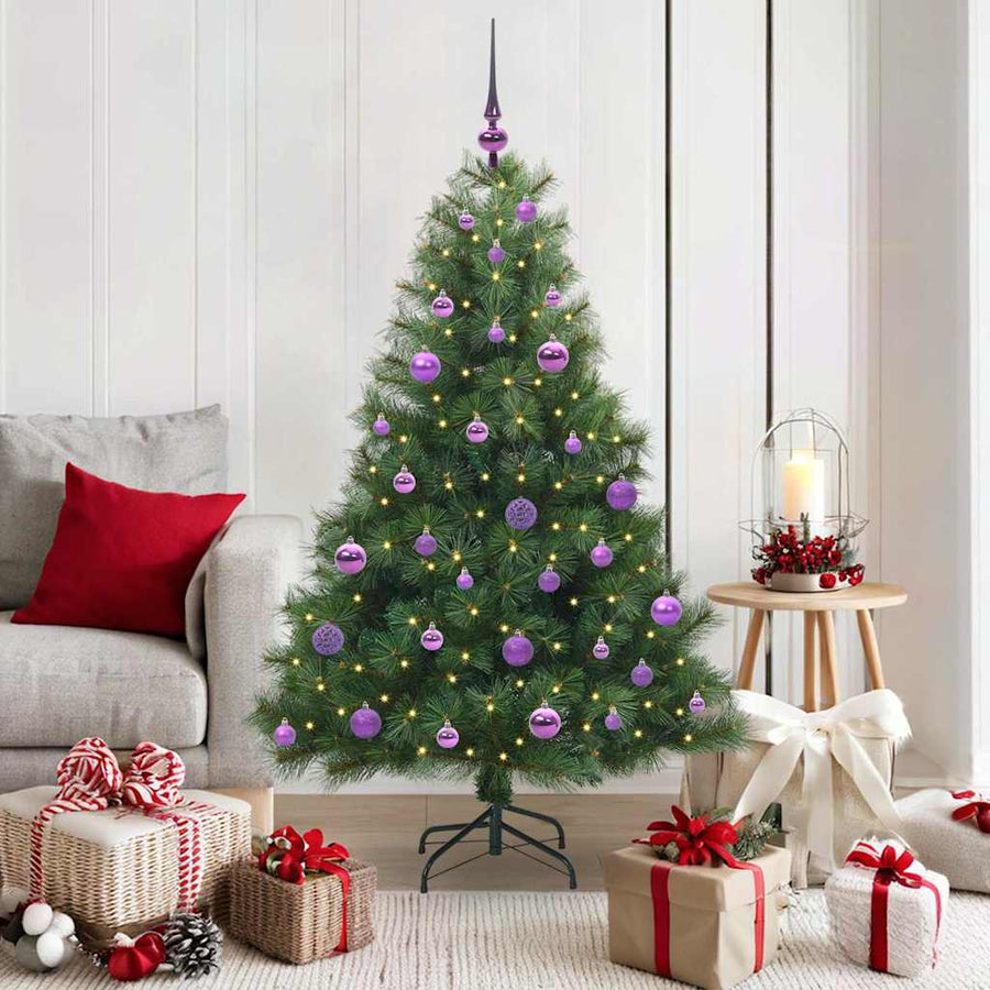 Kunstkerstboom met 150 LED met standaard Groen 150 cm PE en PVC