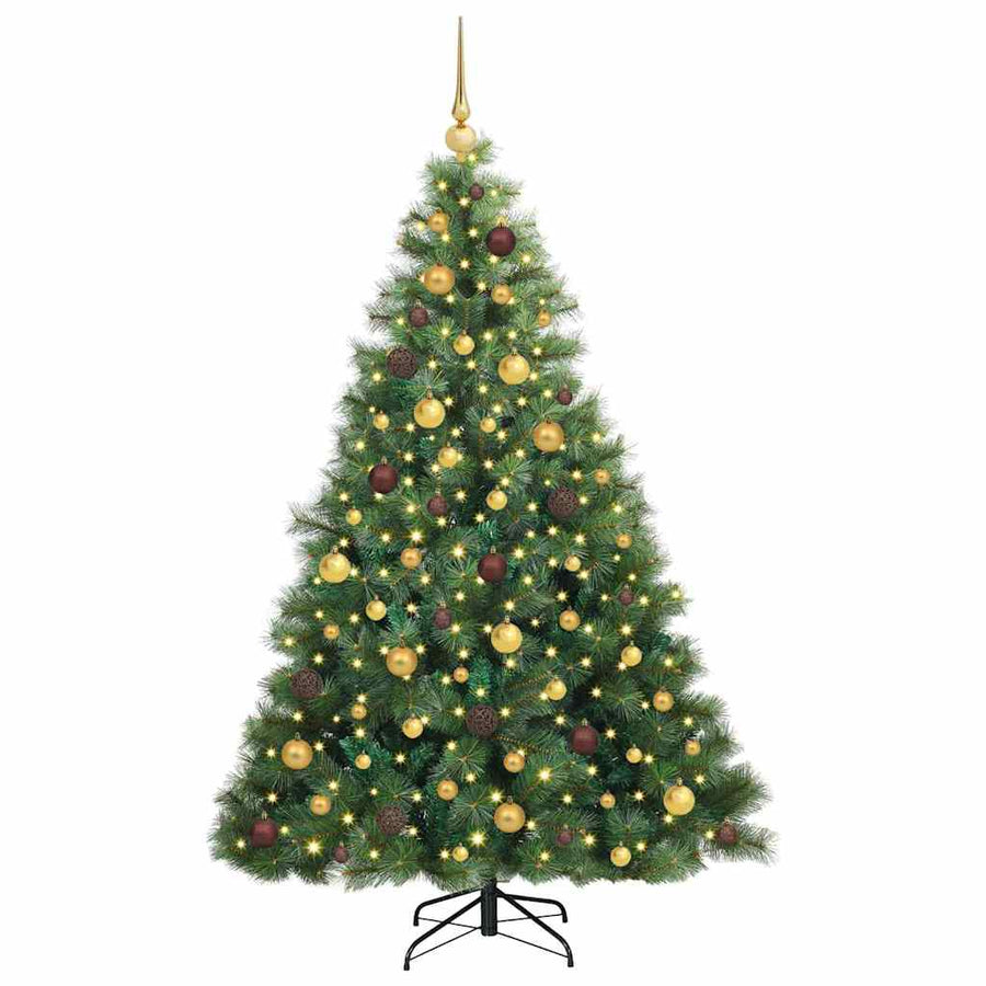 Kunstkerstboom met 300 LED met standaard Groen 180 cm PE en PVC