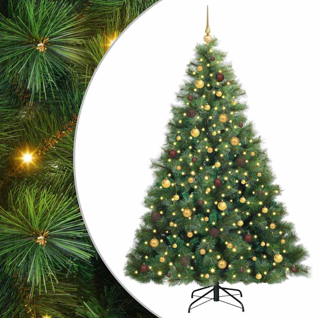 Kunstkerstboom met 300 LED met standaard Groen 210 cm PE en PVC