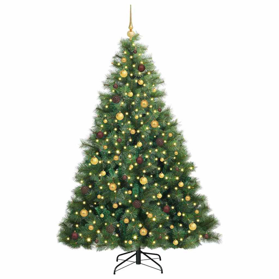 Kunstkerstboom met 300 LED met standaard Groen 210 cm PE en PVC