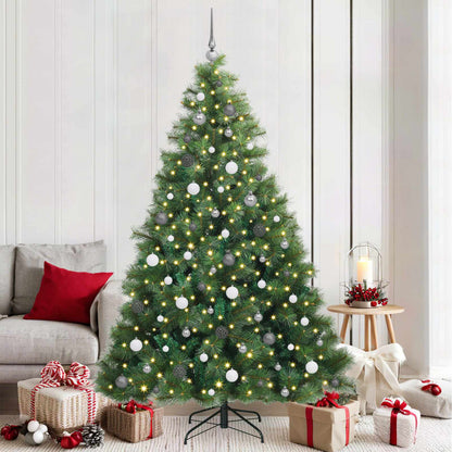 Kunstkerstboom Met 300 Led Met Standaard Pe En Pvc Groen 210 cm
