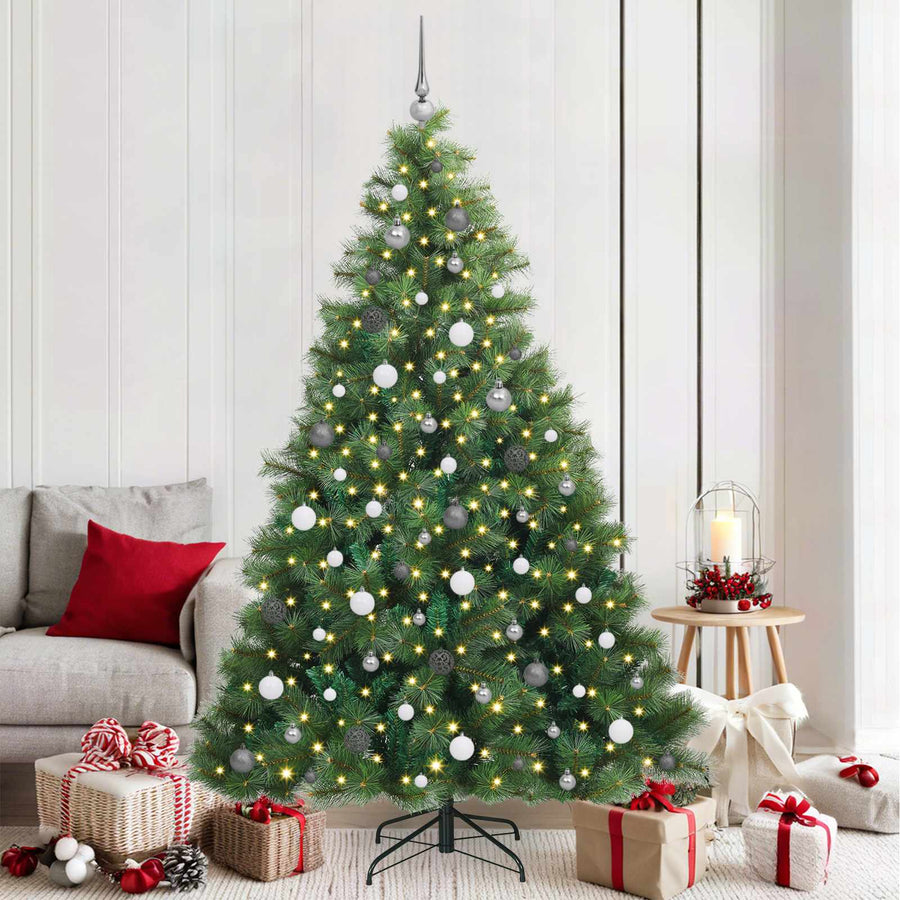 Kunstkerstboom Met 300 Led Met Standaard Pe En Pvc Groen 210 cm