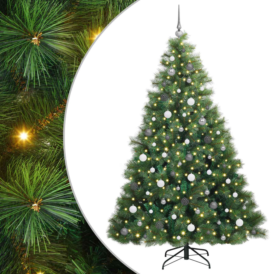 Kunstkerstboom Met 300 Led Met Standaard Pe En Pvc Groen 210 cm