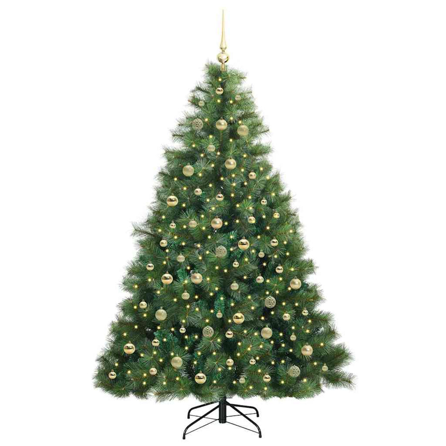 Kunstkerstboom met 300 LED met standaard Groen 210 cm PE en PVC
