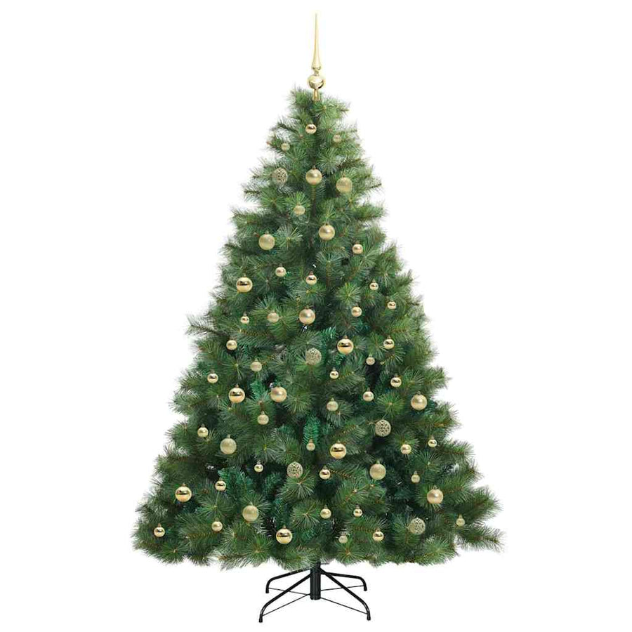 Kunstkerstboom met 300 LED met standaard Groen 210 cm PE en PVC