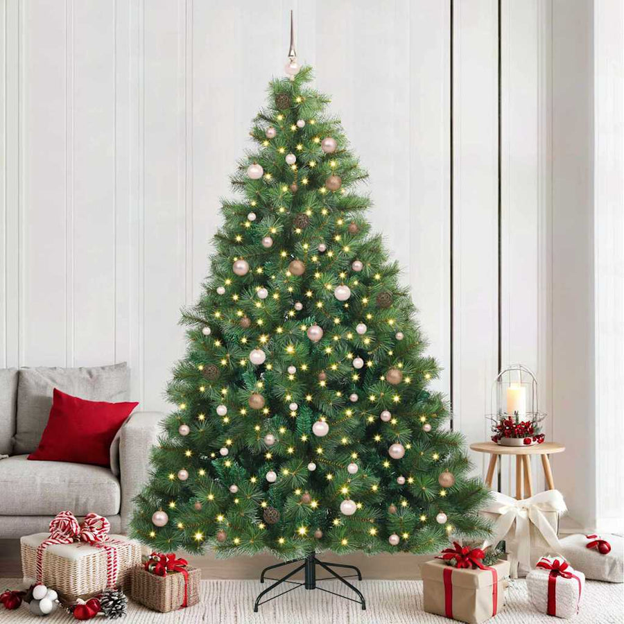 Kunstkerstboom met 300 LED met standaard Groen 240 cm PE en PVC