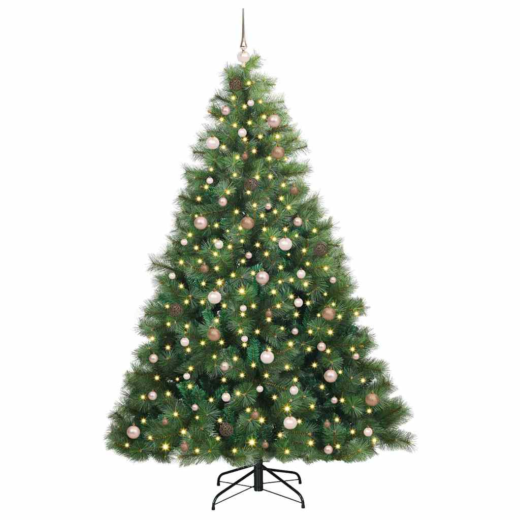 Kunstkerstboom met 300 LED met standaard Groen 240 cm PE en PVC