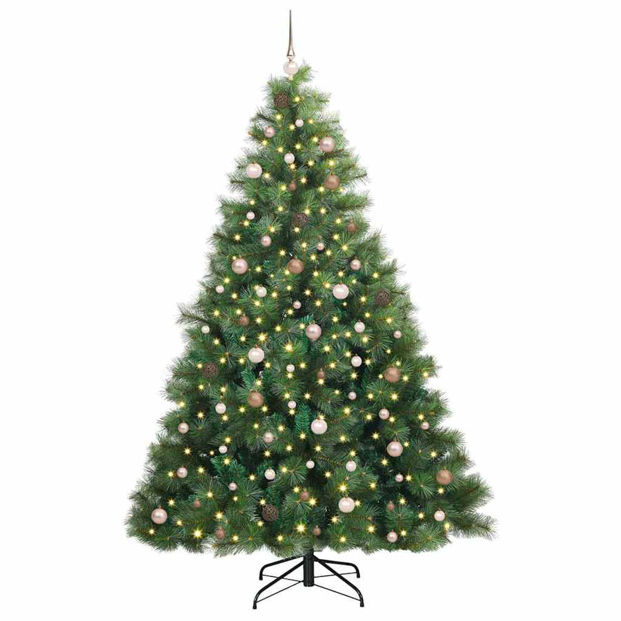 Kunstkerstboom met 300 LED met standaard Groen 240 cm PE en PVC