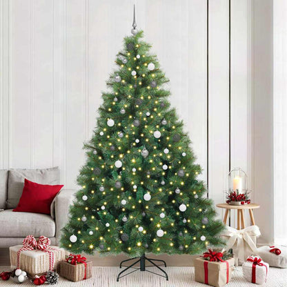 Kunstkerstboom met 300 LED met standaard Groen 240 cm PE en PVC