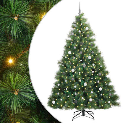 Kunstkerstboom met 300 LED met standaard Groen 240 cm PE en PVC