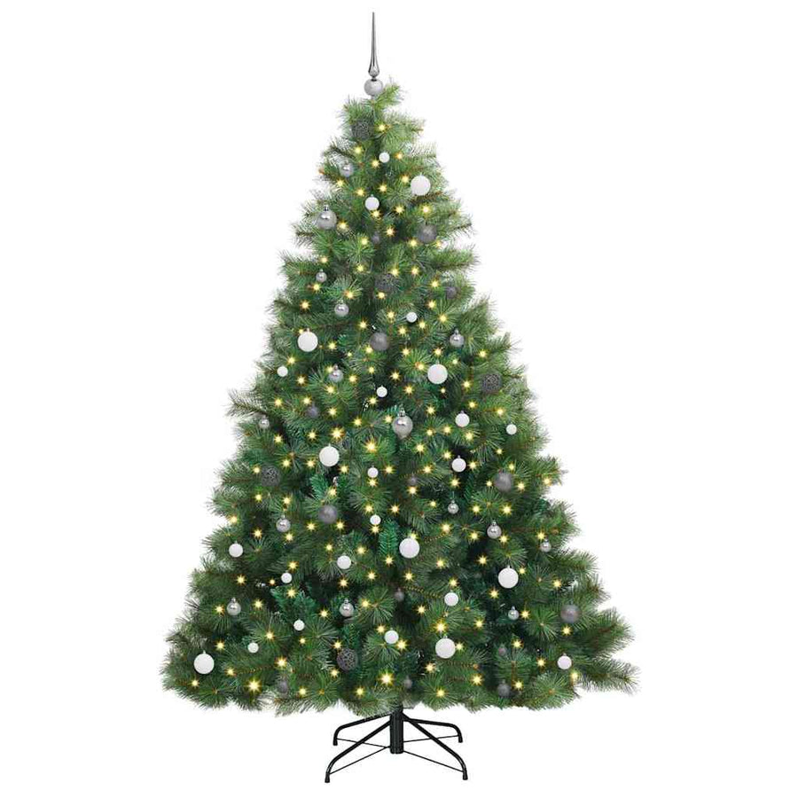 Kunstkerstboom met 300 LED met standaard Groen 240 cm PE en PVC