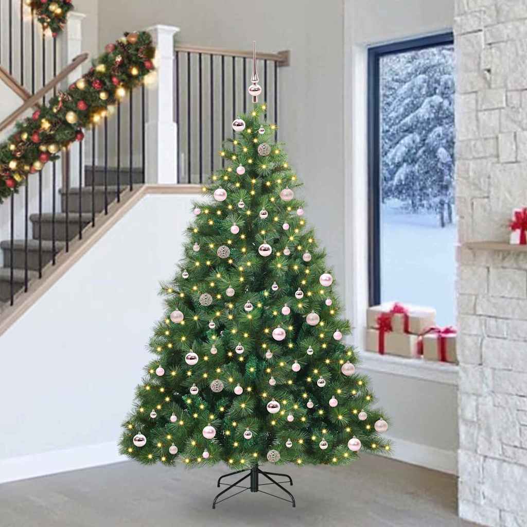 Kunstkerstboom met 300 LED met standaard Groen 240 cm PE en PVC