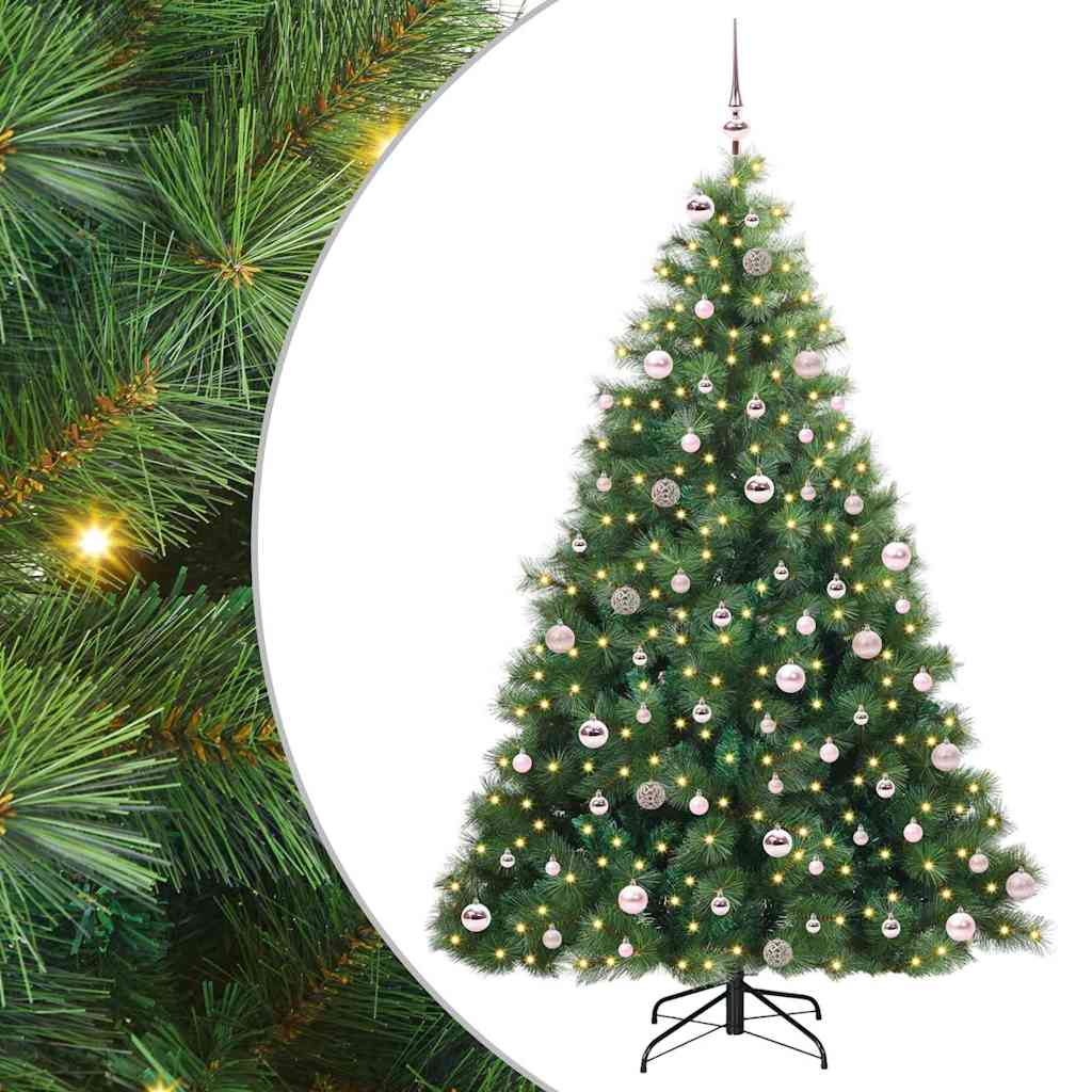 Kunstkerstboom met 300 LED met standaard Groen 240 cm PE en PVC