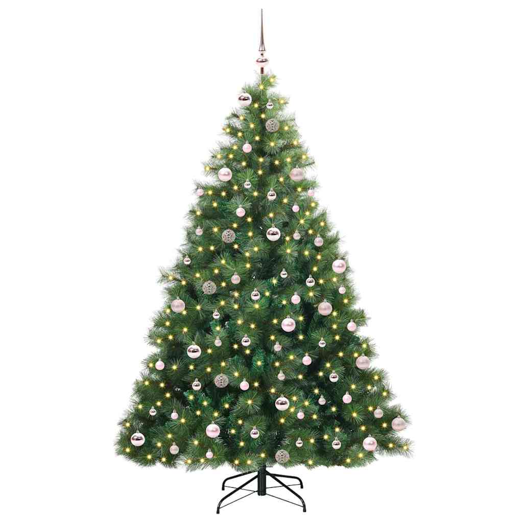 Kunstkerstboom met 300 LED met standaard Groen 240 cm PE en PVC