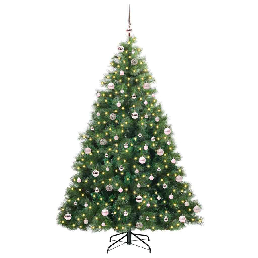 Kunstkerstboom met 300 LED met standaard Groen 240 cm PE en PVC