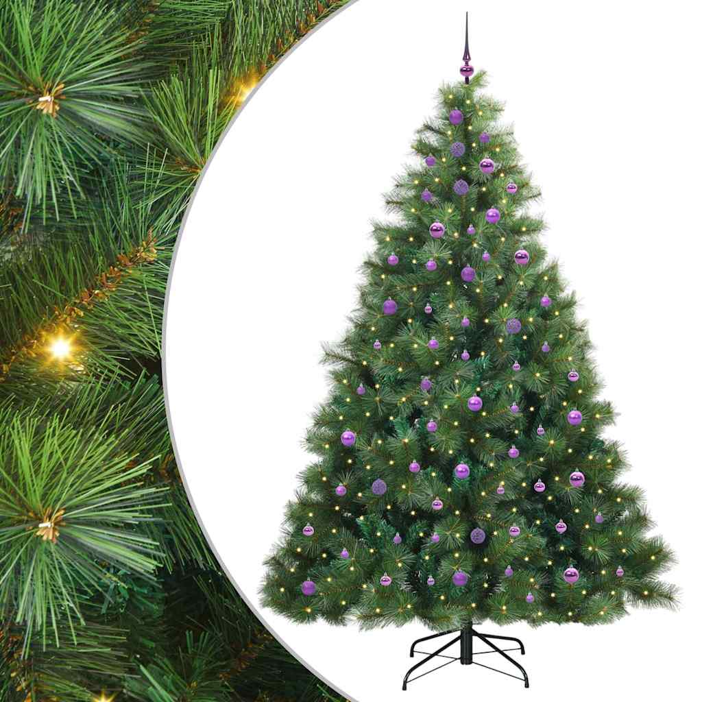 Kunstkerstboom met 300 LED met standaard Groen 240 cm PE en PVC