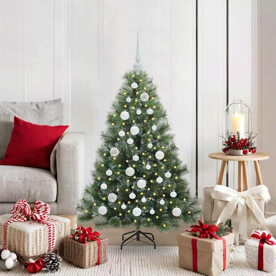 Kunstkerstboom met 150 LED met standaard Groen 120 cm PE en PVC