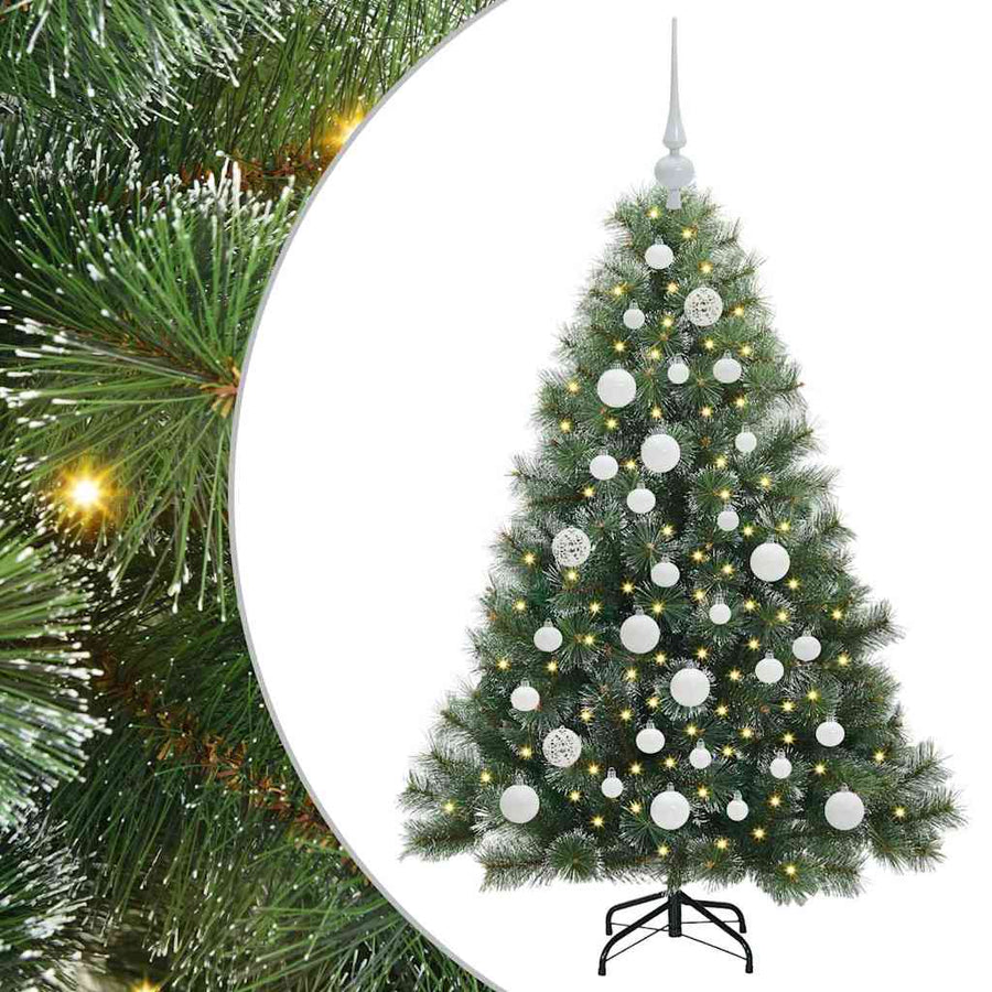 Kunstkerstboom met 150 LED met standaard Groen 120 cm PE en PVC