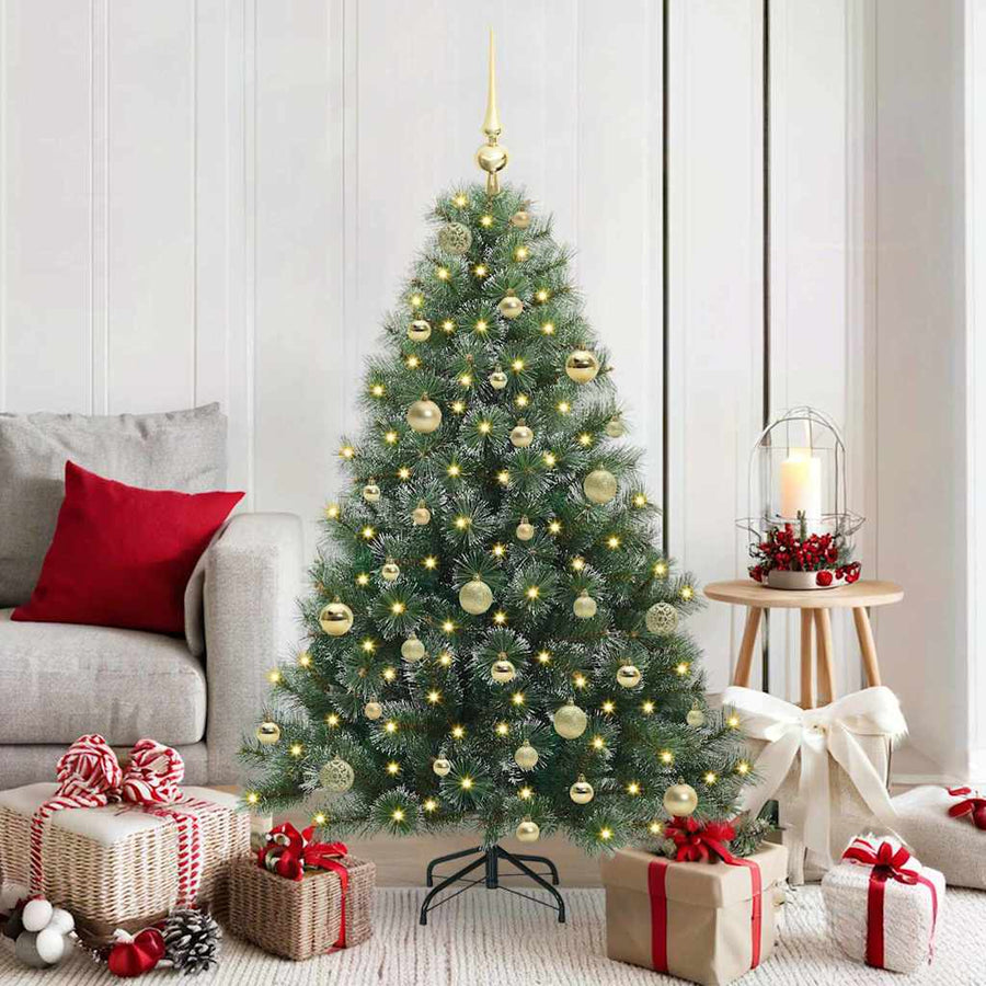 Kunstkerstboom met 150 LED met standaard Groen 150 cm PE en PVC