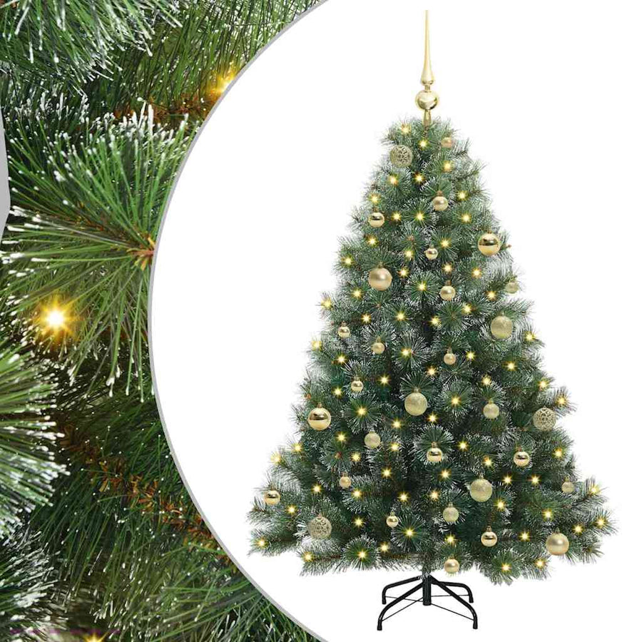 Kunstkerstboom met 150 LED met standaard Groen 150 cm PE en PVC