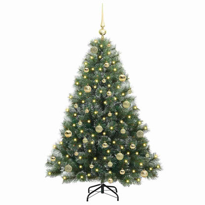 Kunstkerstboom met 150 LED met standaard Groen 150 cm PE en PVC