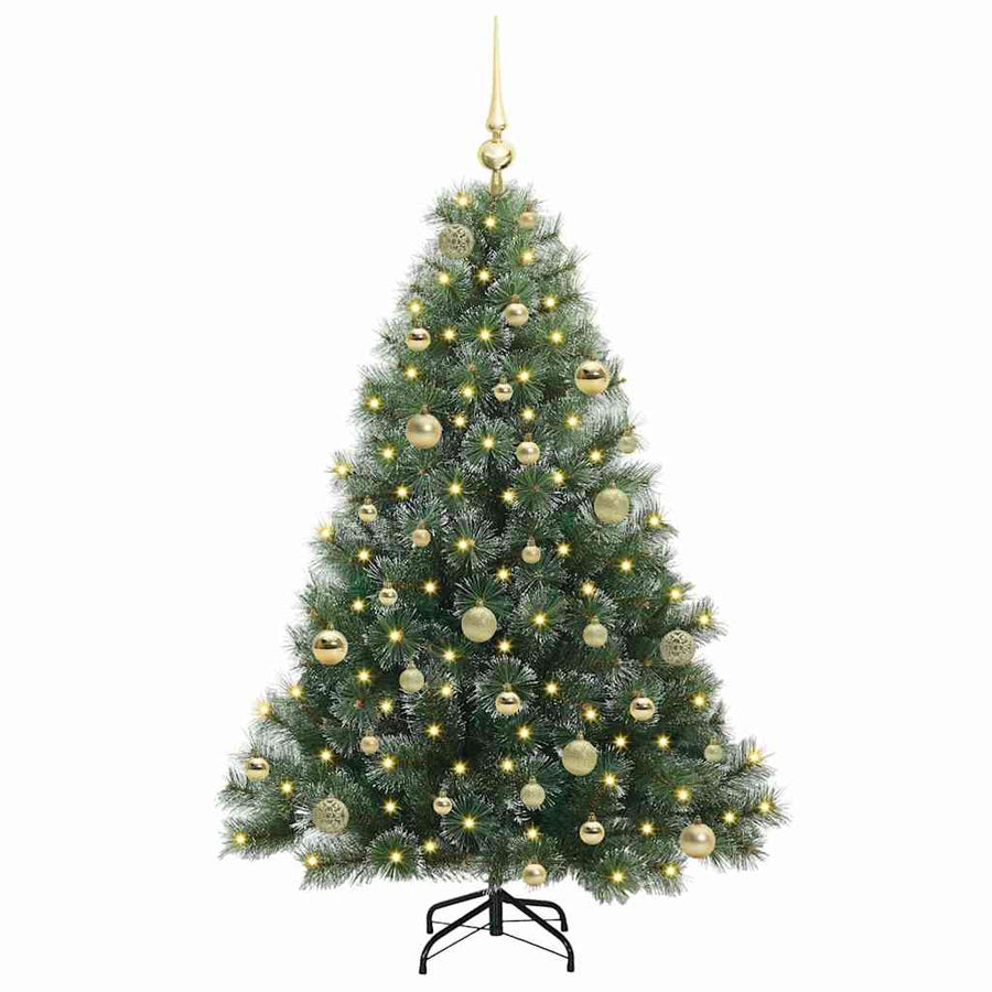 Kunstkerstboom met 150 LED met standaard Groen 150 cm PE en PVC