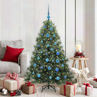 Artificial Christmas Tree with 150 LED Lights with Stand Green 150 cm PE and PVC