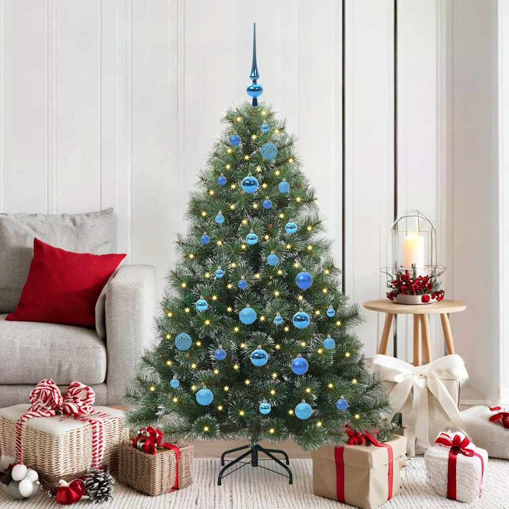 Kunstkerstboom met 150 LED met standaard Groen 150 cm PE en PVC
