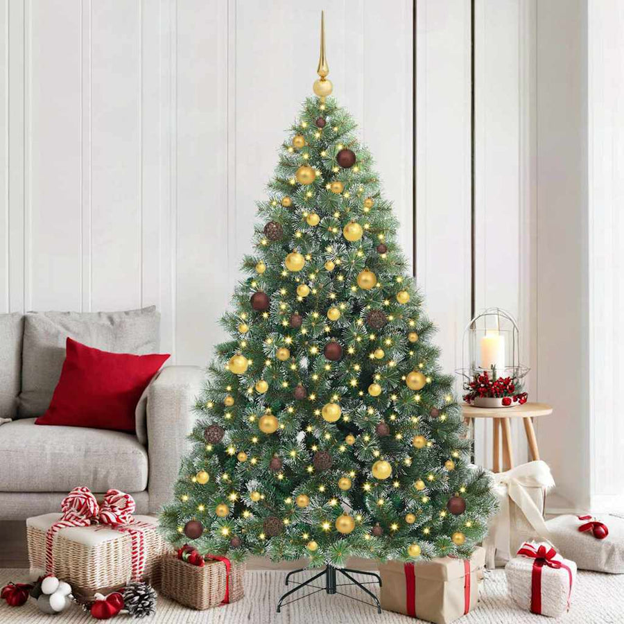 Kunstkerstboom met 300 LED met standaard Groen 180 cm PE en PVC