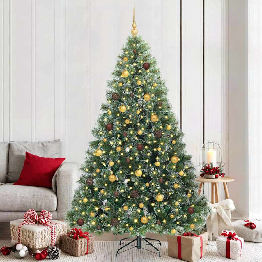 Kunstkerstboom met 300 LED met standaard Groen 210 cm PE en PVC