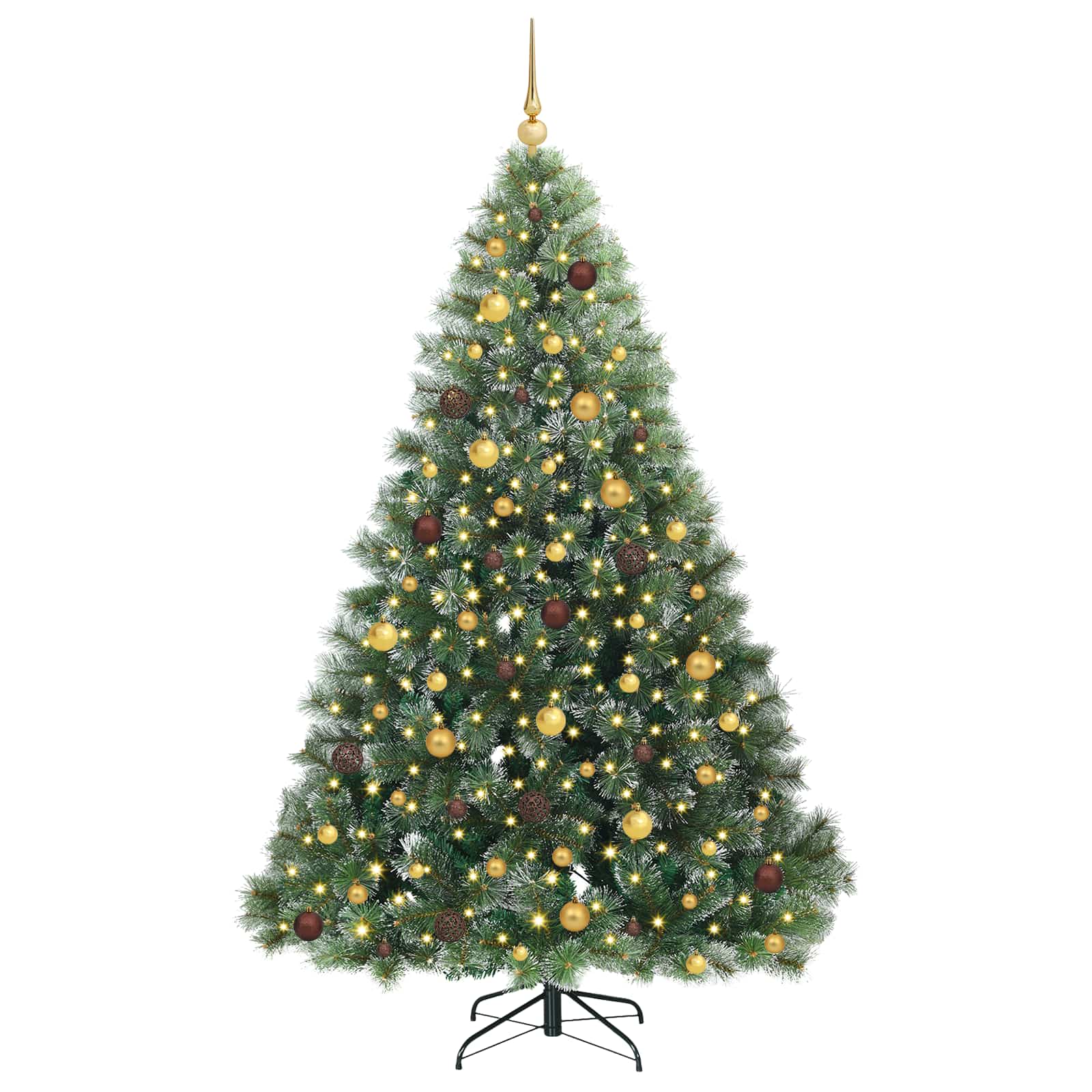 Kunstkerstboom met 300 LED met standaard Groen 210 cm PE en PVC
