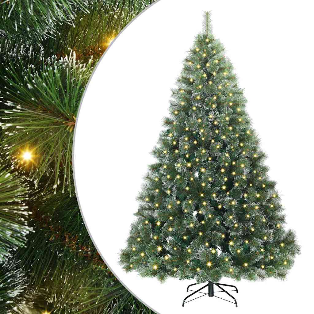 Kunstkerstboom Met 300 Led Met Standaard Groen Pe En Pvc Wit 240 cm