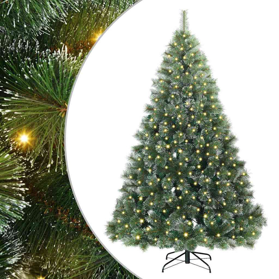 Kunstkerstboom Met 300 Led Met Standaard Groen Pe En Pvc Wit 240 cm
