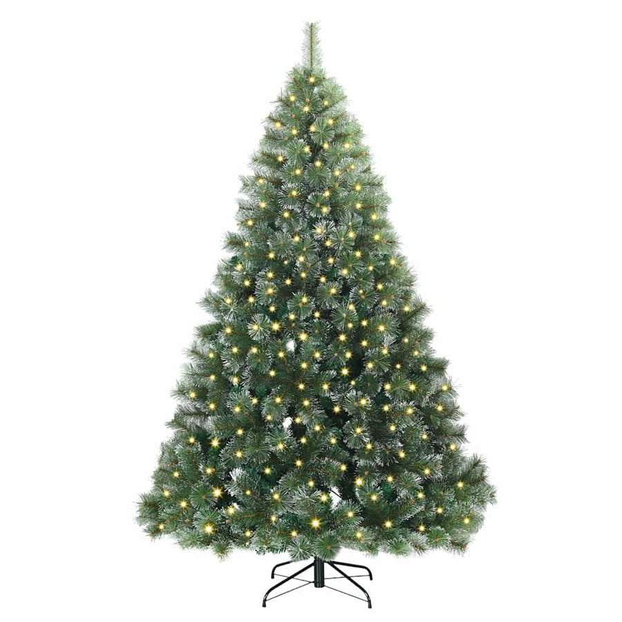Kunstkerstboom Met 300 Led Met Standaard Groen Pe En Pvc Wit 240 cm