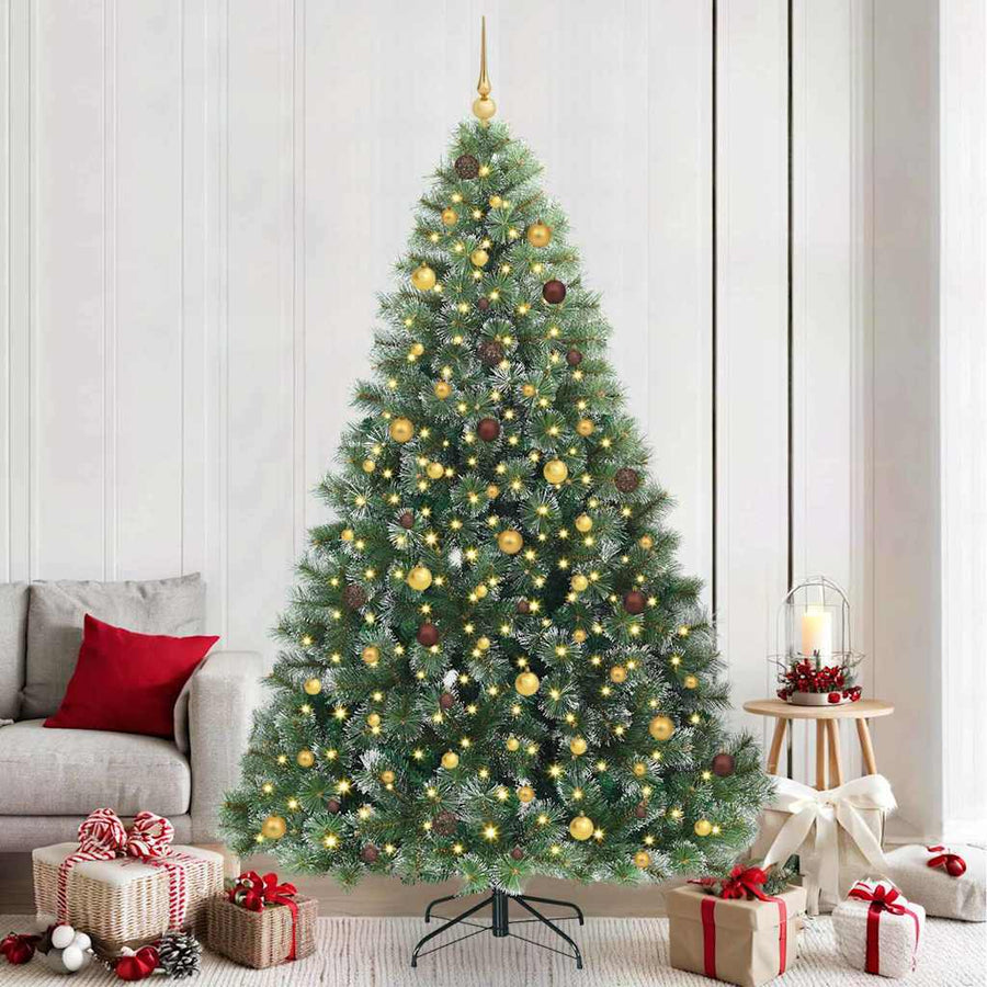 Kunstkerstboom met 300 LED met standaard Groen 240 cm PE en PVC