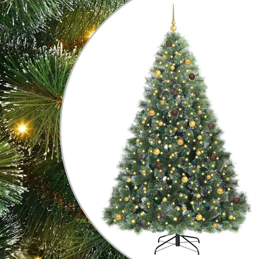 Kunstkerstboom met 300 LED met standaard Groen 240 cm PE en PVC