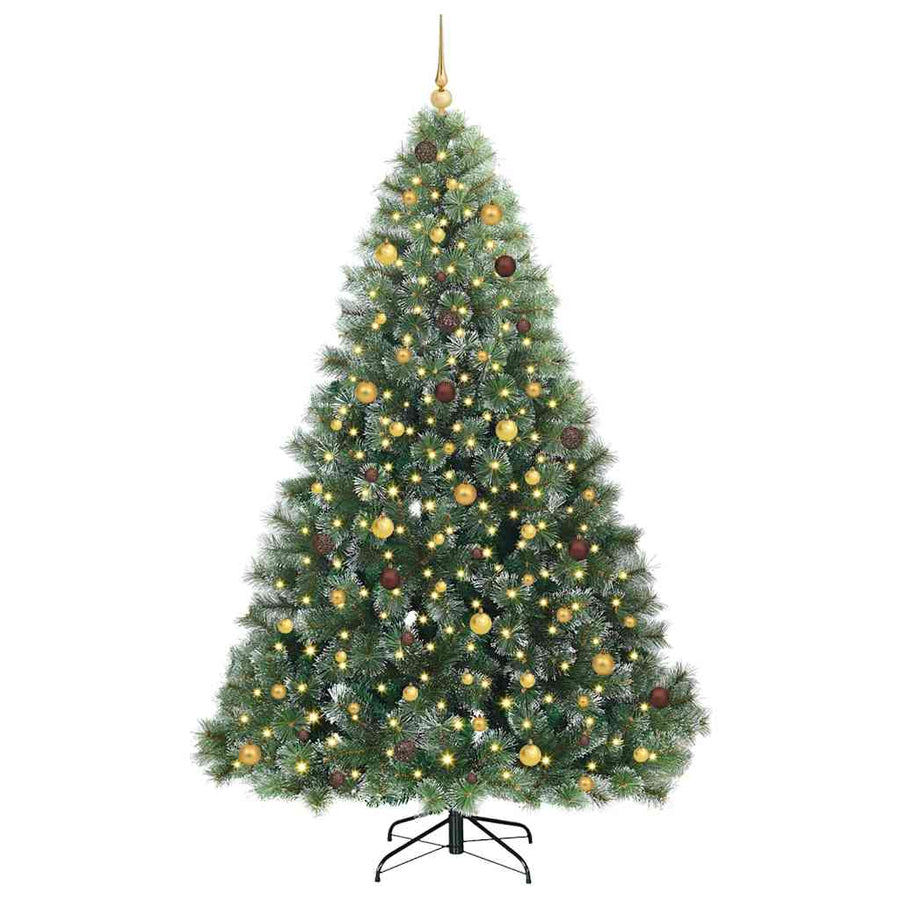 Kunstkerstboom met 300 LED met standaard Groen 240 cm PE en PVC