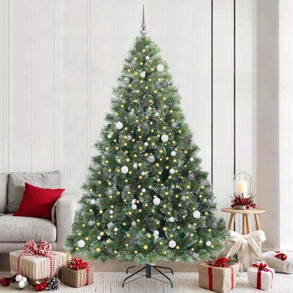 Kunstkerstboom Met 300 Led Met Standaard Groen Pe En Pvc Wit 240 cm