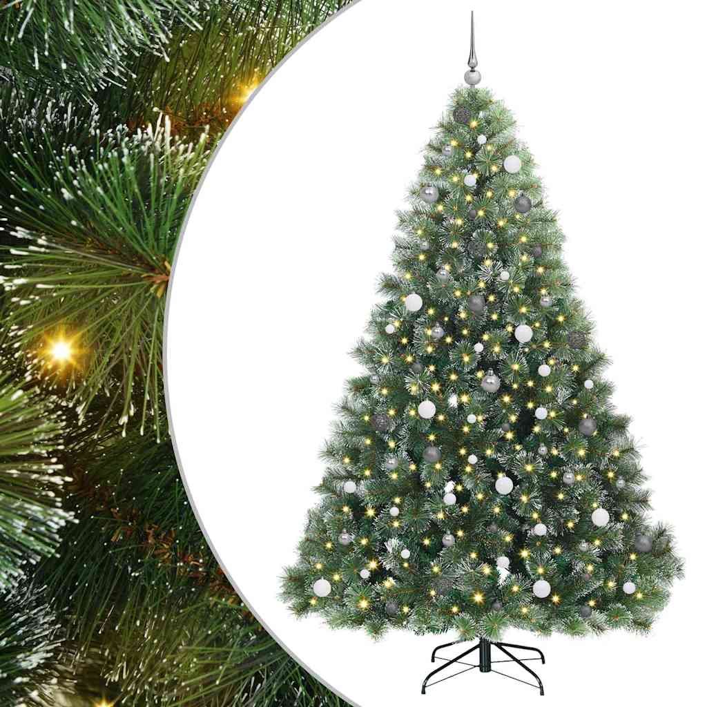 Kunstkerstboom Met 300 Led Met Standaard Groen Pe En Pvc Wit 240 cm