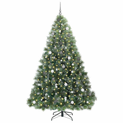 Kunstkerstboom Met 300 Led Met Standaard Groen Pe En Pvc Wit 240 cm