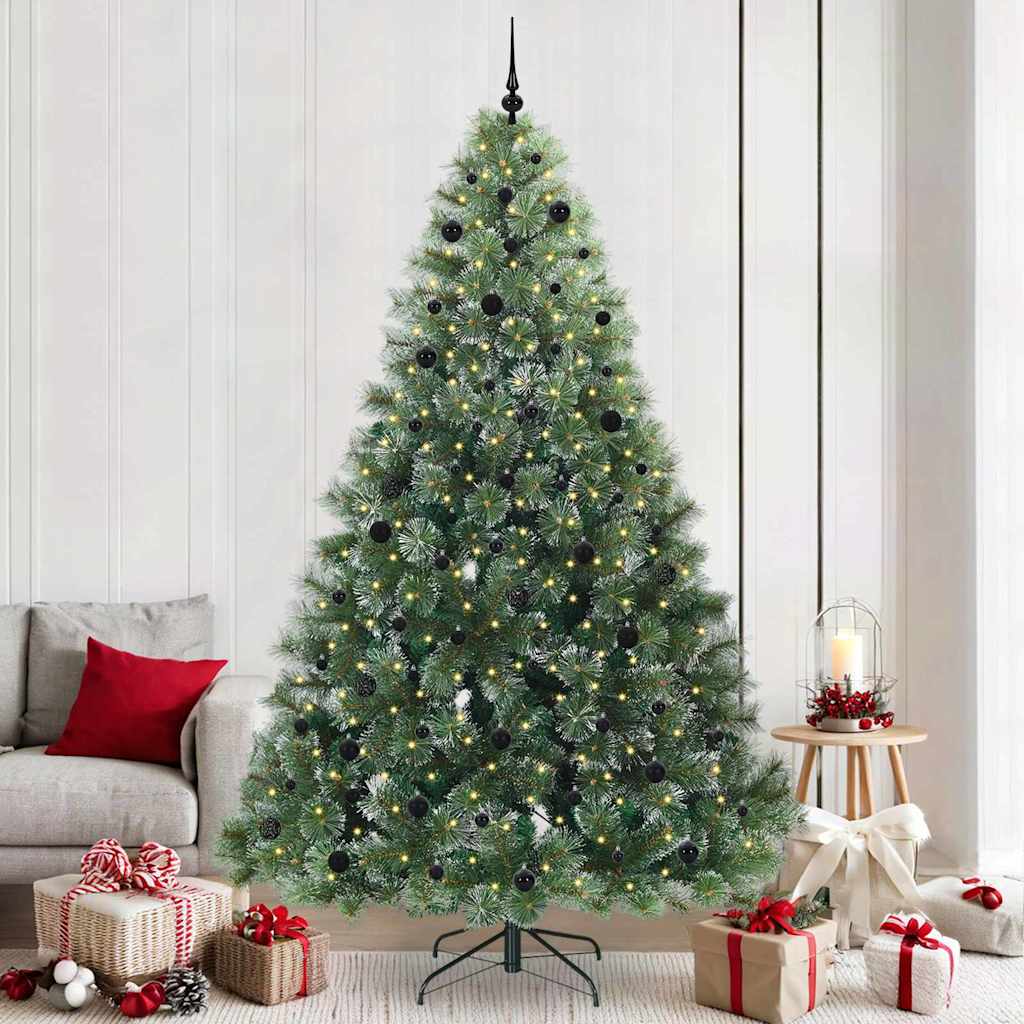 Kunstkerstboom Met 300 Led Met Standaard Groen Pe En Pvc Wit 240 cm